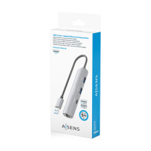 foto de USB3.0 DOCK AISENS USB-A A ETHERNET GIGABIT HUB 1XUSB-C+2XUSB-A GRIS 15CM