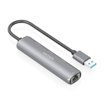 foto de USB3.0 DOCK AISENS USB-A A ETHERNET GIGABIT HUB 1XUSB-C+2XUSB-A GRIS 15CM