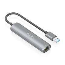 foto de USB3.0 DOCK AISENS USB-A A ETHERNET GIGABIT HUB 3XUSB-C GRIS 15CM