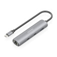 foto de DOCK AISENS USB-C A ETHERNET GIGABIT HUB 2XUSB-C+1XUSB-A GRIS 15CM