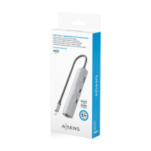 foto de DOCK AISENS USB-C A ETHERNET GIGABIT HUB 2XUSB-C+1XUSB-A GRIS 15CM