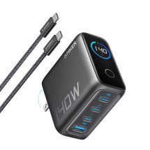 foto de CARGADOR DE PARED ANKER 140W 4 PUERTOS PD 3.1 CON CABLE USB-C NEGRO
