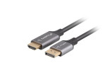 CABLE LANBERG DISPLAYPORT A HDMI 4K MACHO/MACHO 1M NEGRO -PLATA