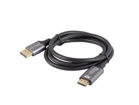 foto de CABLE LANBERG DISPLAYPORT A HDMI 4K MACHO/MACHO 1M NEGRO -PLATA