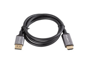 foto de CABLE LANBERG DISPLAYPORT A HDMI 4K MACHO/MACHO 1M NEGRO -PLATA