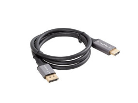 foto de CABLE LANBERG DISPLAYPORT A HDMI 4K MACHO/MACHO 1M NEGRO -PLATA