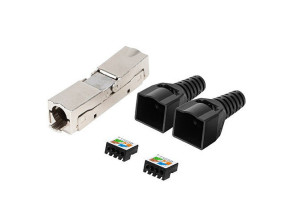 foto de CONECTOR LANBERG ADAPTADOR 2X RJ45 CAT6 FTP PLUG 8P8C TOOL-LESS