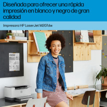 foto de HP LaserJet M207dw Inal?mbrico Blanco y negro Impresora, A doble cara