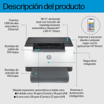 foto de HP LaserJet M207dw Inal?mbrico Blanco y negro Impresora, A doble cara