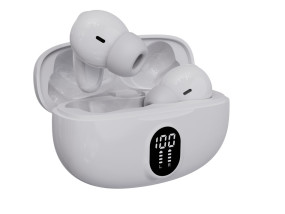 foto de AURICULARES BLUETOOTH DENVER INALAMBRICOS CON EFECTO DE LUZ BLANCO