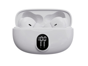foto de AURICULARES BLUETOOTH DENVER INALAMBRICOS CON EFECTO DE LUZ BLANCO