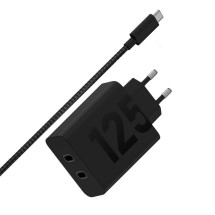 foto de Motorola TurboPower 125W Duo Charger Universal Negro Corriente alterna Carga r?pida Interior